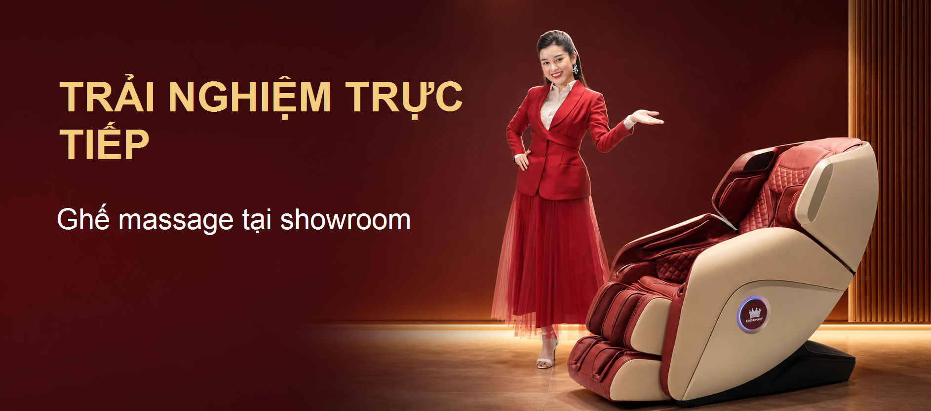 Trải nghiệm trực tiếp ghế massage tại showroom KingSport