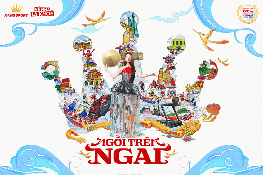 Hoàng Thùy Linh trong hình ảnh chiến dịch MV Ngồi trên ngai cùng KingSport